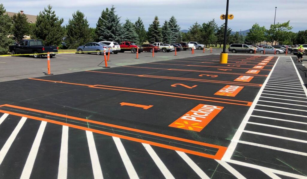 how long are parking lot lines